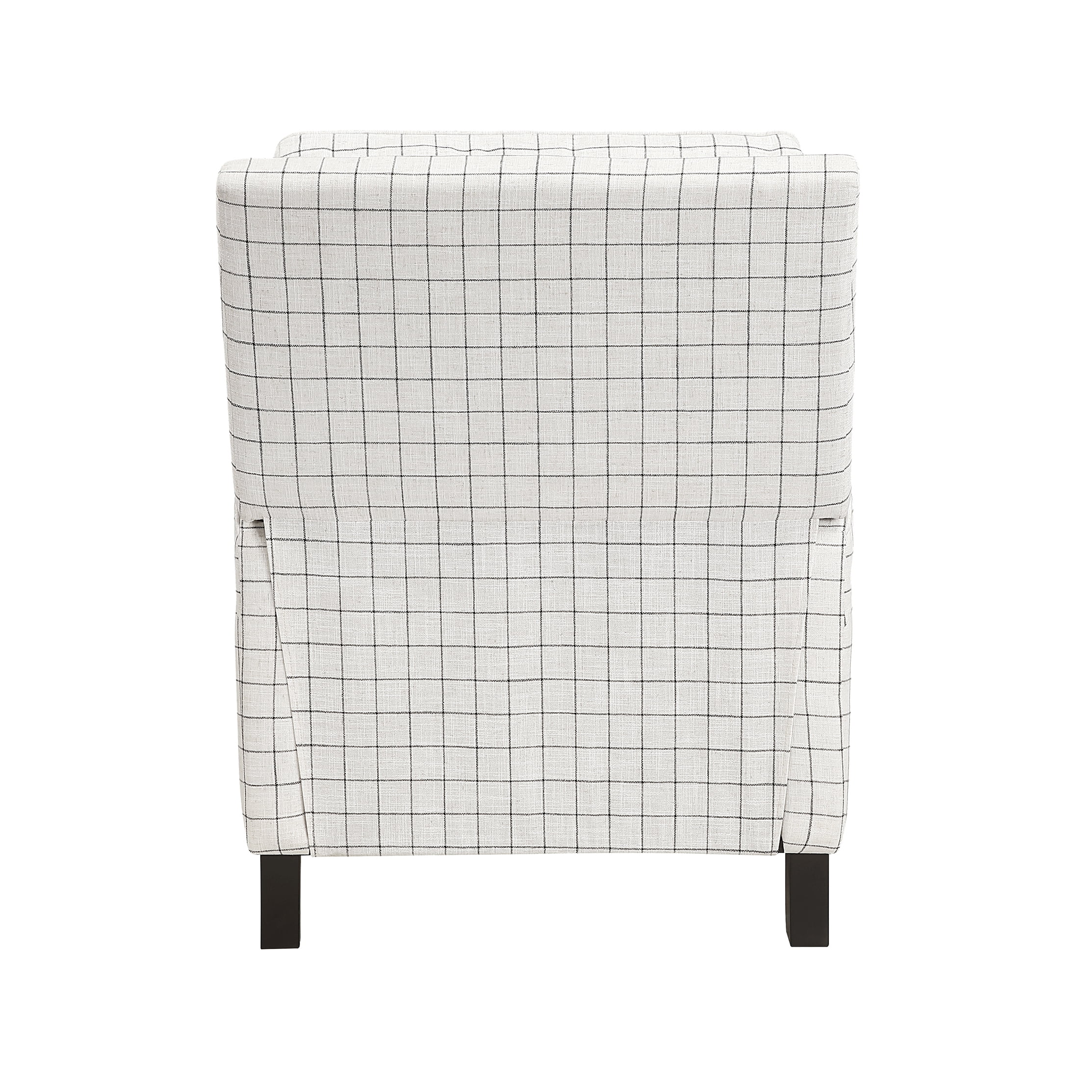 OakvillePark Sylenthall Textured Fabric Push Back Reclining Chair, Off-White With Black Plaid Pattern
