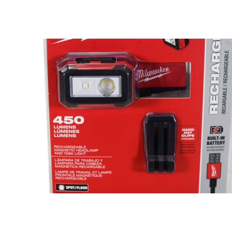 Milwaukee 2012R 450 Lumens Rechargeable Magnetic Headlamp and Task Light 