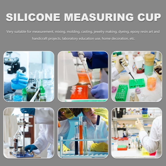 unbranded 6Ud Tazas Medidoras De Silicona Flexibles Para Mezcla Y Medición De Resina Y Epoxi