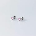 thumbnail image 6 of K-KED 925 Real Sterling Silver Double Sided & CZ Crystal 4mm Heart Ball Stud Earrings-Pink, 6 of 6