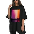 thumbnail image 4 of Plus Size Shirt for Women Black Tops for Women Short Sleeves Shirt for Women Modern Abstraction 1 T Shirt Crewneck Shirt for Women 5XL, 4 of 5