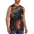 thumbnail image 2 of Yiaed Cool Tiger Print Men's Singlet Vests Summer Running Muscle Tank Tops Gym Undershirt Round Neck Sleeveless for man, 2 of 5