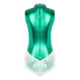 thumbnail image 4 of Nyeemya Women's Sequins Metallic Cocktail Tassel Latin Dance Dress Fringed Rumba Salsa Dance Costume Green S, 4 of 7