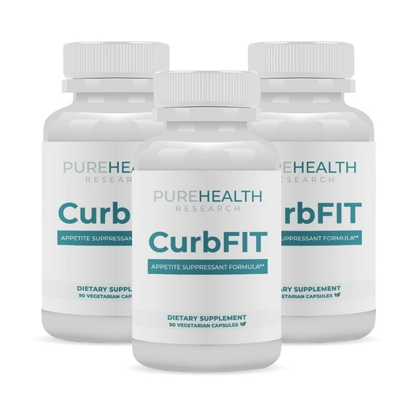 CURBFIT by PureHealth Research Doctor-Approved Weight Management Formula Carbs Breakdown & Fat Storage Metabolic Boosters Accelerate, 3 Bottles