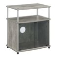 thumbnail image 2 of Designs2Go Meuble TV avec Armoire de Rangement en Verre Noir et Étagère en Bois Gris, 2 of 6