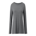 thumbnail image 3 of Long Sleeve Shirts for Women Business Casual Tops Fall Fashion Clothes Workout Plus Size Teacher School Outfits 2025,M,Grey, 3 of 6