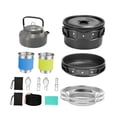 thumbnail image 4 of Quzzie Camping Cookware Set Pot Pan Kettle Aluminum Alloy Foldable Mess Kit Lightweight Cooker Ergonomical Handles Fast Heating Suitable for Hiking Camping Backpacking Outdoor Cooking black, 4 of 8