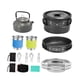 thumbnail image 4 of Kit de utensilios de cocina para acampar, juego de cocina para acampar con asa plegable y paño de limpieza, olla, sartén y hervidor para mochileros. negro, 4 of 7