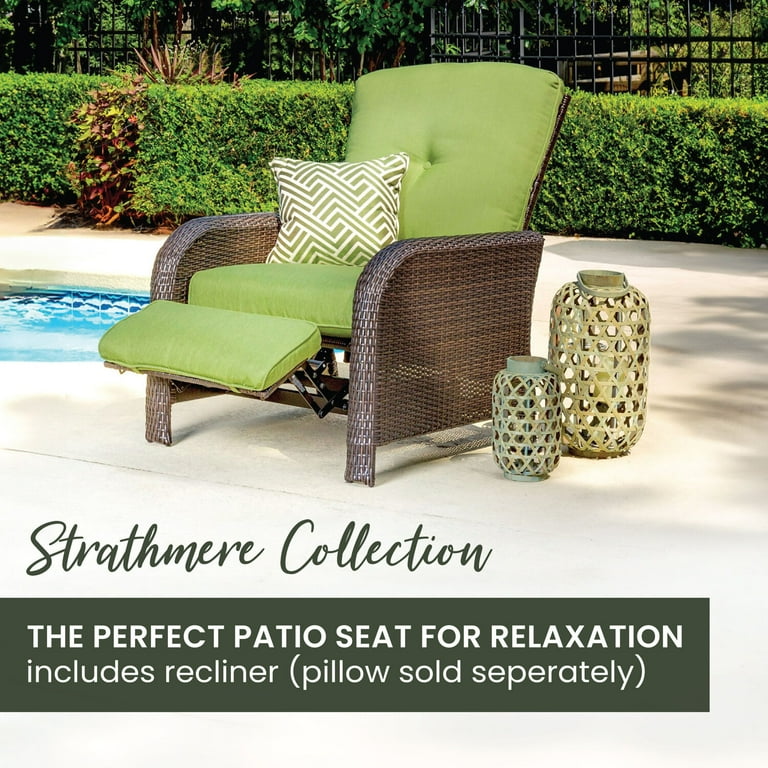 Hanover Strathmere Wicker and Steel Outdoor Patio Lounge Chair
