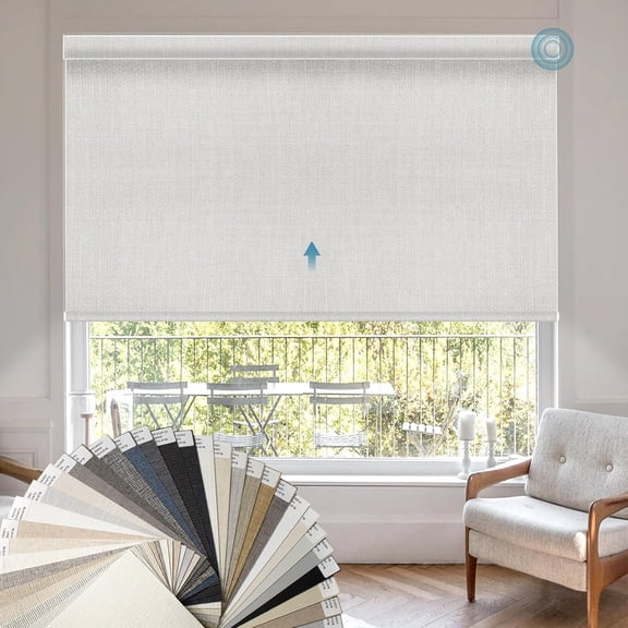 Motorized Blind,Work with Homekit Thread-Enabled, 100% Blackout Smart Shades Remote Control, Electric Roller Shade,Multi-Color Samples