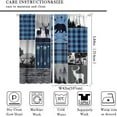 thumbnail image 2 of Rustic Farmhouse Curtains, Retro Cabin Lodge Window Curtains Country Bear Deer Blackout for Kids Teens Adult, Hunting Wild Animal Plaid Checkered & Drapes Blue 42x84in,2 Panel Set, 2 of 6