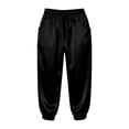 thumbnail image 5 of Womens Fashion Solid Comfortable Casual Slimming Mid Waist Sport Capri Pants Mid Calf Length Black L, 5 of 5