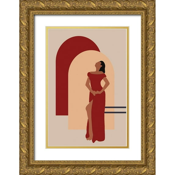 Murdock, Ramona 11x14 Gold Ornate Wood Framed with Double Matting Museum Art Print Titled - Salsa Dancer