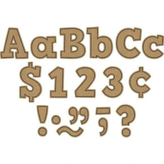 4 in. Burlap Bold Block Letters Combo Pack - Pack of 3