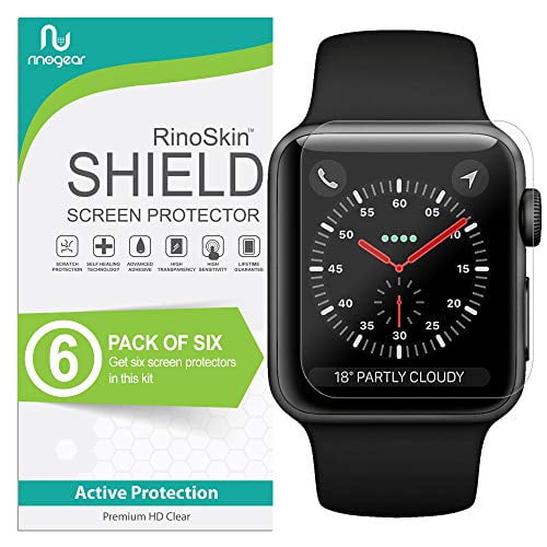 (6-Pack) Apple Watch 42mm Screen Protector (Series 3 2 1) RinoGear Case Friendly iWatch Screen Protector for Apple Watch Series 3 42mm Accessory Clear Film