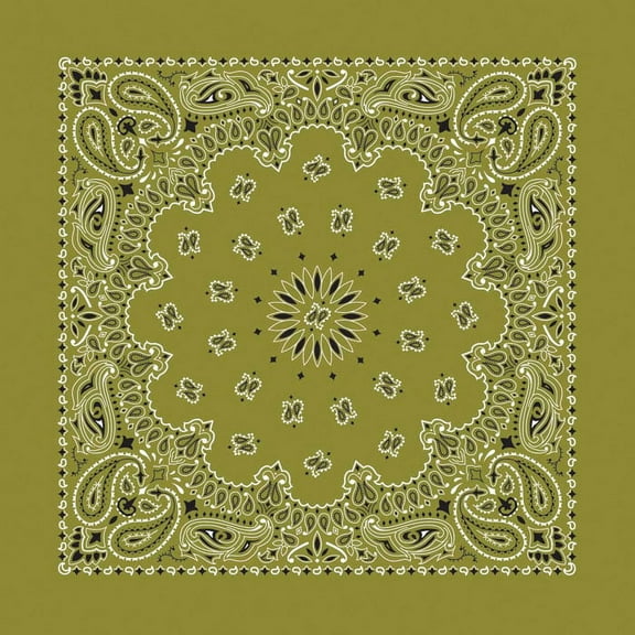 Carolina 516998 Paisley Bandana, Olive