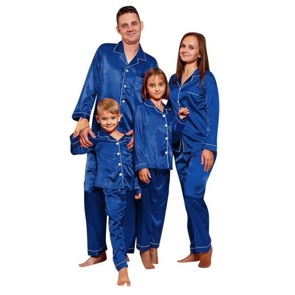 Family Christmas Pjs Matching Sets Silk Christmas Pjs Long Sleeve Button down Sleepwaear Holiday Matching Family Christmas Outfits Men Christmas Pajamas