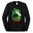 thumbnail image 2 of Catzilla Parody Taking Over City | Mens Cat Lover Long Sleeve T-Shirt, Black, Small, 2 of 3