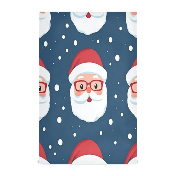 Kitchen Towel 28x18 Inches x1,Plate Towel, Decorative Towel, Napkin, Tea Towel Tea Towels For Kitchen Dish Cloths & Dish Towels Santa Claus with Glasses