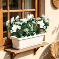 thumbnail image 5 of Fiaya Women Artificial Azalea Flowers White UV Resistant Faux Shrubs Plants Fake Flowers for Porch Garden Wedding Decor 13.8in, 5 of 6