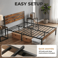 thumbnail image 7 of Alvantor Metal Platform Bed Frame with Headboard & Footboard - No Box Spring Needed, 800LBS Sturdy Wooden Slats Support, Industrial Style, 7 of 7