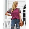 thumbnail image 2 of Rosvigor Plus Size T Shirts for Women Color Block Tops Loose Tee Short Sleeve Blouses, 2 of 6
