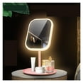 thumbnail image 2 of LED Makeup Vanity Mirror With Lights Rotating Mirror With Storage Desktop Adjustable Dimmer USB Cosmetic Mirror Makeup Vanity ,Widely Use, 2 of 7