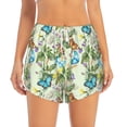 thumbnail image 4 of Lsque Meadow Plants And Butterflies Printed Women's Running Shorts with Liner Pockets,Elastic Quick Dry Workout Athletic Gym Yoga Shorts,Womens High Waist Shorts-XX-Large, 4 of 9