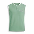 thumbnail image 5 of IhhxPro Big and Tall Men's Waffle Knit Tank Top with Pockets Button Front Sleeveless Shirt Casual Summer Beach Workout Lightweight Cotton Loose Fit Henley Style S-5XL, 5 of 7