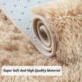 thumbnail image 3 of SUSUZI 5' x 7' Shaggy Area Rug, 2 Inch Thick Fluffy Plush Carpet with Non-Slip PVC Back, Soft Polypropylene Floor Rug for Bedroom Living Room Kids Room Home Décor, Light Tan, 3 of 7