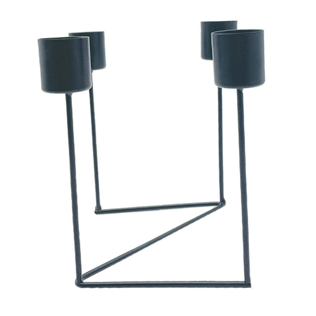 Candelabro romántico centro de mesa candelabro estable candelabro para fiesta boda mesa de comedor Negro