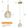 thumbnail image 4 of ZHLWIN Modern Kitchen Island Mini Crystal Chandeliers Gold Pendant Light, 4 of 6