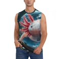 thumbnail image 1 of Fotbe Bubbles Axolotl Fantasy Men's Camiseta sin Mangas Estampada para Hombres, Playera Casual para Gimnasio, Entrenamiento, Playa-Large, 1 of 7