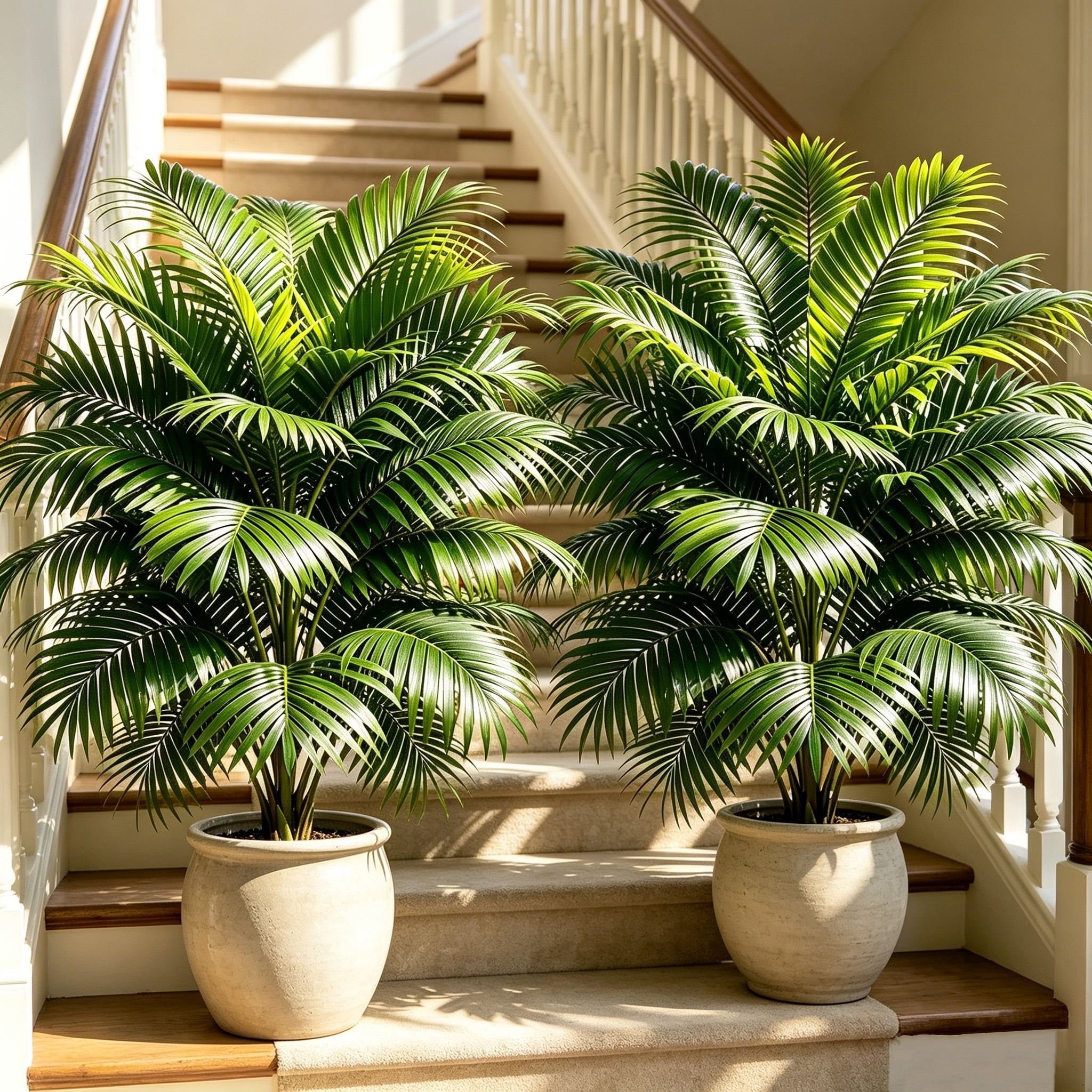 2 Pack 35.4in Artificial Palm Tree, 90cm Fake Areca Palm Plant for Indoor Outdoor Home Decor
