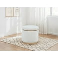 thumbnail image 2 of Remuda Boucle Upholstered Round Storage Ottoman Ivory, 2 of 6