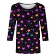 thumbnail image 2 of Vetsdori Valentine Shirts for Women Plus Size Gifts for Girlfriend Blouses Holiday 3/4 Sleeve Cute Graphic,Fashion Crew Neck Ladies Tops Summer, 2 of 5