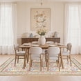 thumbnail image 4 of Toyoso 6x9 Traditional French Country Floral Rug - Large Cream & Rose Silicone Area Carpet, 0.25" Low Pile Machine Washable Non-Slip Rug, Classic Bordered Stain Resistant Rug for Living Room, 4 of 9