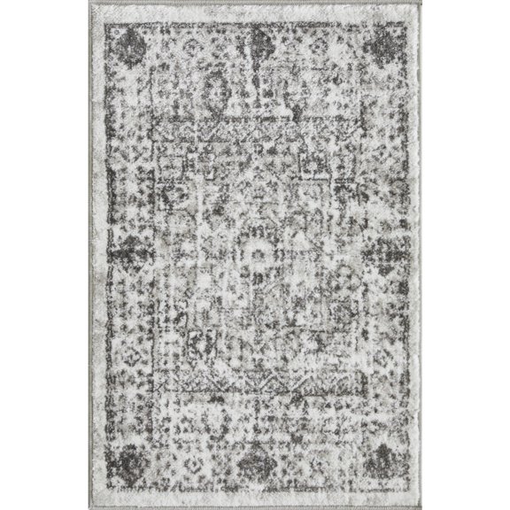 Loomaknoti Rhane Aleckan 2' x 3' Gray Oriental Indoor Accent Rug