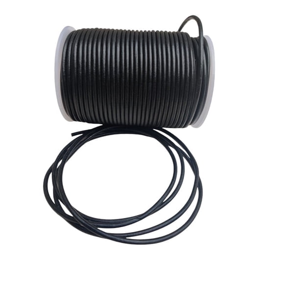 Hottmess Round Leather Cord Shinning Black 2 mm 25 Yard