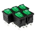 thumbnail image 3 of Uxcell AC 12A/125V 10A/250V DPST 4P Green LED Light Boat Rocker Switch UL Listed 5Pcs, 3 of 7