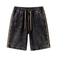 thumbnail image 7 of JTSRKL Vintage Denim Shorts for Men Acid Wash Drawstring Elastic Waist Relaxed Fit Short Pants Stretchy Distressed Summer Casual Bottoms, 7 of 7