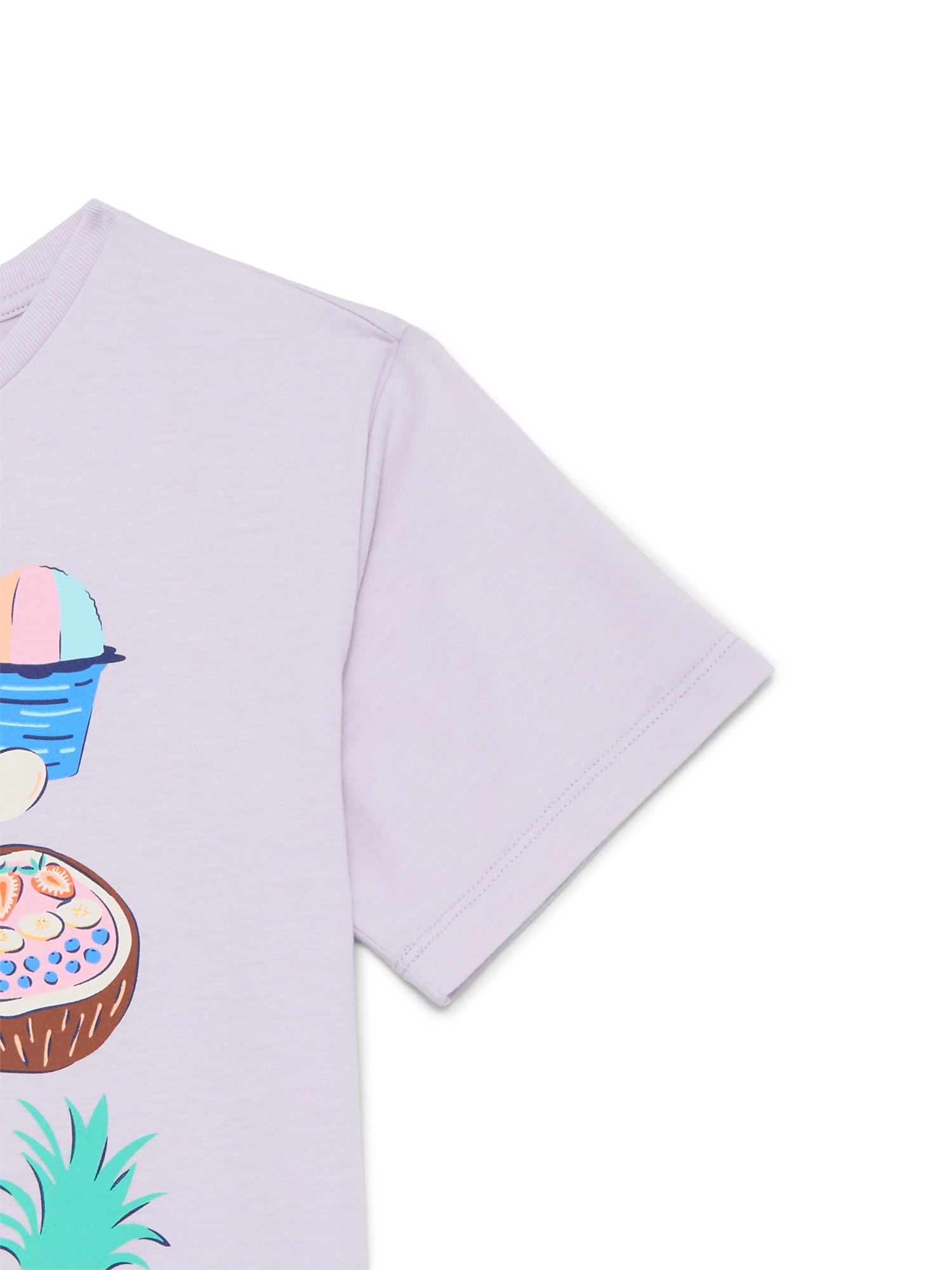 Lilo & Stitch Girls Angel Summer Treats Graphic Tee with Short Sleeves, Sizes 4-16
