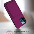 thumbnail image 4 of iPhone 12 Pro Max Wallet Case - Dteck Card Holder Cover with Hidden Mirror Dual Layer Shockproof Heavy Duty Protection All-Round Armor Protective Case for iPhone 12 Pro Max, Deep Purple, 4 of 6