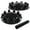Black, variant on PIT66 Chrome Front Wheel Covers Hub Axle Semi Plastic ABS Pair 33mm Nut Covers 1Pair
