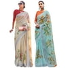 Pack of Two Saree for Women Printed Cotton Silk Indian Wedding Sarees | Diwali Gift Ethnic Sari Combo