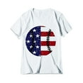 thumbnail image 2 of Women Independence Day American Flag T-shirt,4th of July Patriotic Shirts Casual Summer Tops V Neck Short Sleeve Trendy Blouses Loose Fit Work Out Tunic Tops, 2 of 4