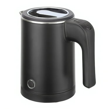 Small Electric Kettle Stainless Steel, 0.6L Portable Travel Electric Tea Kettle, Mini Hot Water Boiler Heater for Business Trip, Camping, Travel, Office (Black)