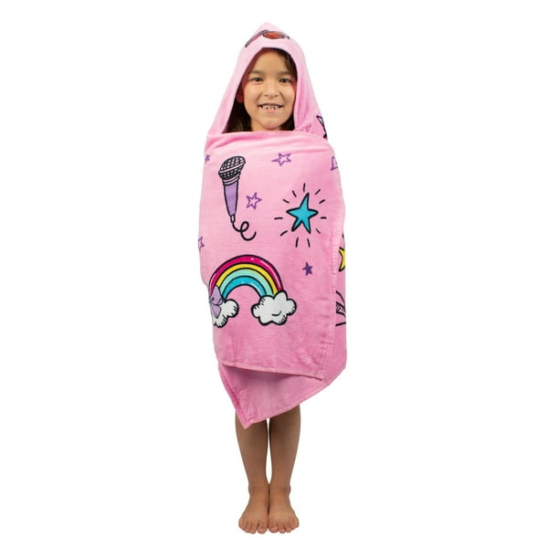 Jojo Siwa Kids Bath and Beach Hooded Towel Wrap 51 x 22 100 Cotton Pink Nickelodeon Walmart Business Supplies