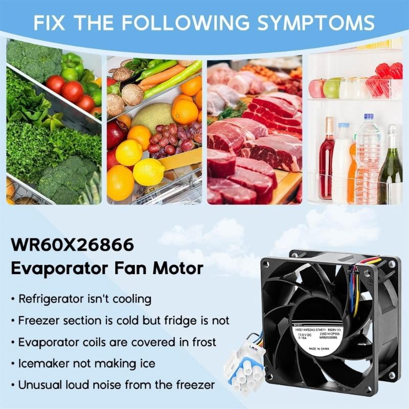 ANXPTIME Heavy Duty 13.6V 0.16A WR60X26866 Evaporator Fan Motor Replacement Part
