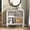 Antique grey white, variant on Vintage Accent Cabinet with Floral Carved Doors, 2 Door Sideboard Storage Cabinet with Adjustable Shelf, Antique Green